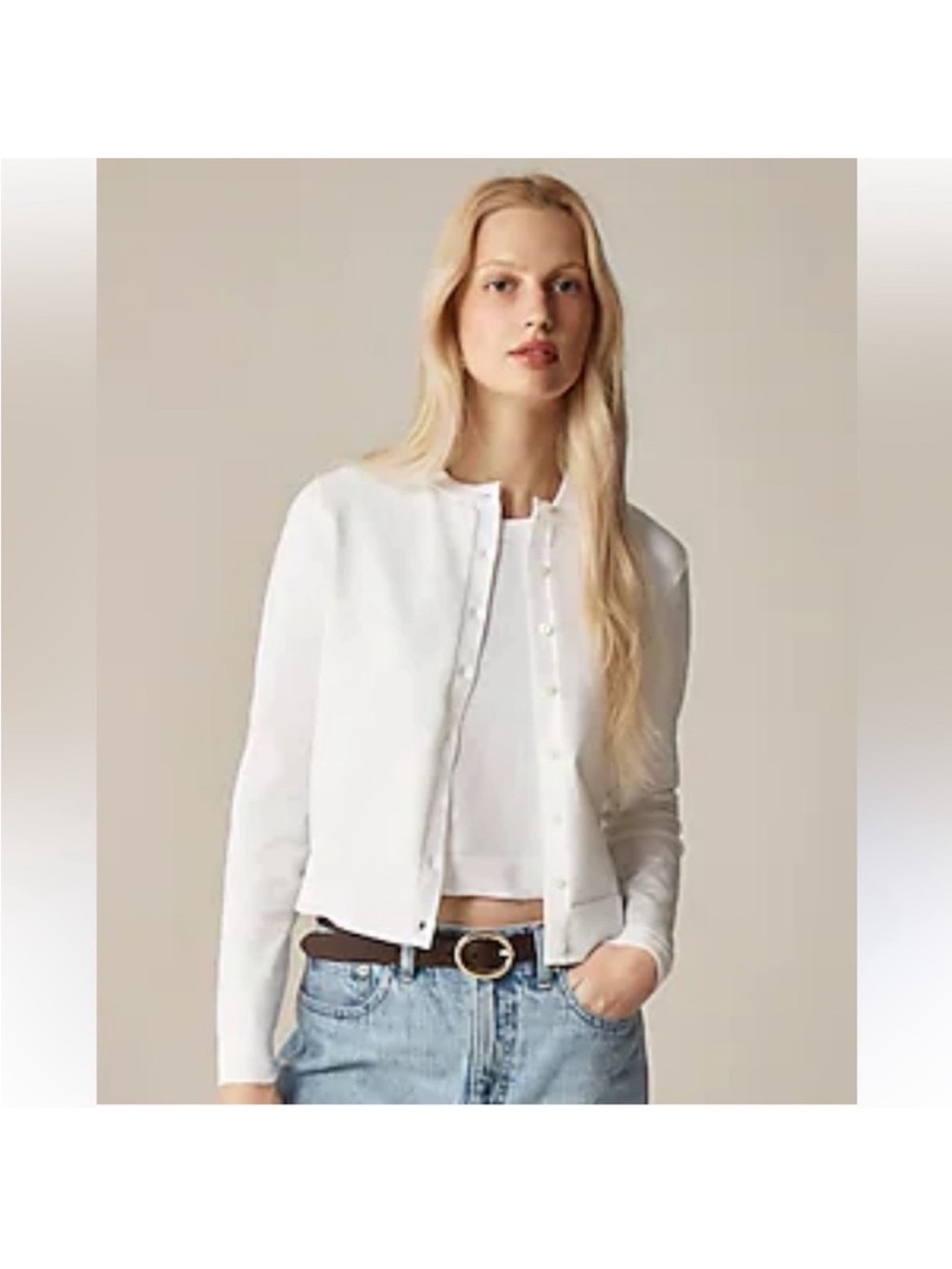 J Crew Sweater M Cardigan White